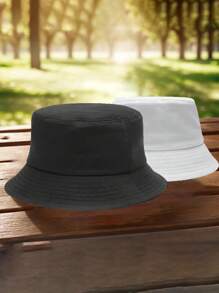 2 Packs Unisex Bucket Hat Beach Sun Hat Aesthetic Fishing Hat For Men Women Teens, UPF 50 Packable Summer Travel Beach Sun Hat,Reversible Double-Side-Wear