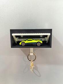 1 PC Openable Garage Key Hook (Racing Car Model Optional), Creative Design Toy, Key Chain Hook, Wall-Mounted Wall Decoration, Creative Gift, Suitable For Boys, Couples, Home Novelty Key Hook,Wall Key Holder, Novel Decoration Style, Key Chain Keychain, Wall Keychain, Wall Hook, House Key, Key Pendant, Key Holder - Multicolor - View 2