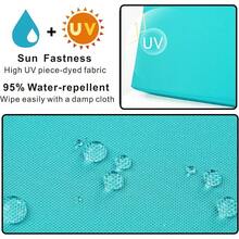 Local Delivery- Outdoor Cushion Slipcovers Waterproof 4 Pack Patio Chair Seat Cushion Covers With Zipper And Tie, 22 X 20 X 4 Inch, Replacement Cover Only - Turquoise - View 2