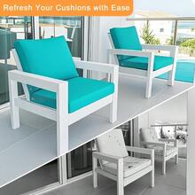 Local Delivery- Outdoor Cushion Slipcovers Waterproof 4 Pack Patio Chair Seat Cushion Covers With Zipper And Tie, 22 X 20 X 4 Inch, Replacement Cover Only - Turquoise - View 5