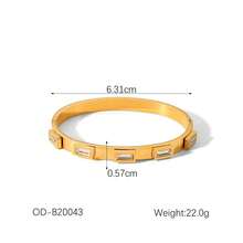 1 chiếc vòng tay sang trọng bằng thép không gỉ mạ vàng 18K chống nước dành cho nữ, thích hợp để đeo hàng ngày, đi nghỉ ở bãi biển, làm quà tặng - vòng đeo tay - Xem 13