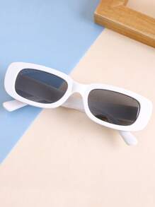 2pcs/Set Women's Black White Plastic Frame Square Beach Fashion Glasses Fashionable For Summer Beach Vacation,Outdoor,Travel