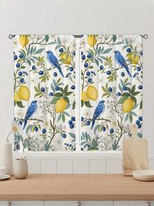 2 chiếc rèm cửa in hình chim ruồi và quả chanh đẹp, tham khảo trang trí phòng ngủ, phòng làm việc, nhà bếp, phòng khách, phòng học - Nhiều màu - Xem 5