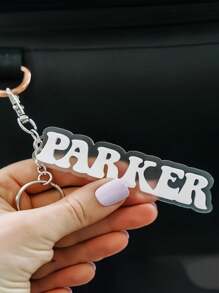 Personalized Retro Name Acrylic Keychain,Acrylic Bag Tag Keychain, Name Tag, Lunch Box Tag, Luggage Tag
