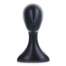 Pro Female Plastic Abstract Mannequin Manikin Head Model Wig Hat Hair Display Stand Holder - Black - View 8