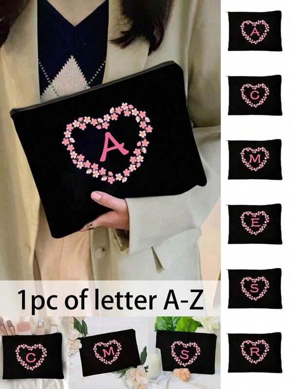 2/1pc Love Beauty Bag Flower Heart Valentine's Day Gift, Zipper Easy Makeup Organizer, Multi-Functional Wash Bag (Random Zipper Direction), Women's Cosmetic Storage, College Dormitory Cosmetic Storage, Men's Travel, Gift Bags,Makeup Pouch,Cosmetic Bag,Travel Essential,Large Capacity,Large Makeup Bag,Christmas Gifts,Pouch,Travel,Gifts For Women,Women's Necessaire,Travel Essential,Pouch,Clutch / Small Handbag,Necessaire,Makeup Organizer,Makeup Organize,Pouch,Brush Holder,Mini Pouch,Large Capacity Pouch