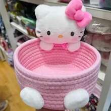 Sanrio 1pc.Sanrio1Pc Hello Kitty Kawaii Storage Basket Cute Harajuku Charm Cosmetics Toys Storage Box Bedroom Decoration Birthday Gift Pink Gifts Graduation