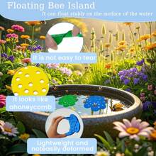1pc Floating Foam Bee Island Tray, Floating Bee Watering Station For Garden Bee And Butterfly Pollinator, Ideal For Yard Pond Decoration, 4 Color Options