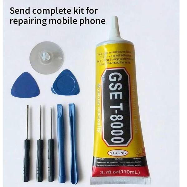 1pc 110ml/3.3oz T8000 Smartphone Display Glue, Mobile Phone Screen Glue, Professional Strength Plastic & Ceramic Glue, Super Adhesive Transparent