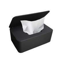 Wipes Dispenser,  Wipes Case Holder Keeps Diaper Wipes Fresh Non-Slip Wipe Container Three-Layer Seal Design Prevent Moisture Loss (Black) - Black - View 1