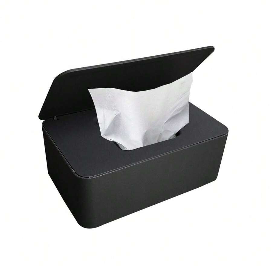 Wipes Dispenser,  Wipes Case Holder Keeps Diaper Wipes Fresh Non-Slip Wipe Container Three-Layer Seal Design Prevent Moisture Loss (Black) - Black - View 1