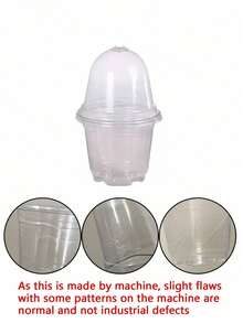 兰花种植盆多肉植物湿养营养杯育苗盆带盖圆形花盆带土种植 - 彩色 - 查看 12