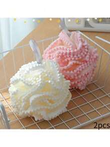 1pc Giant Ice Cream Cone Bath Sponge - Extra Soft & Fluffy Rainbow Shower Pouf For Rich Lather | Cute Large Body Scrubber, Gentle Exfoliating Bath Accessory