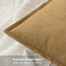 Local Delivery- Decorative Linen Pillow Covers 18x18 Inch Natural Beige ​Boho Farmhouse​ ​Neutral Couch Throw Pillows For Bed Pack Of 2 Accent Outdoor Pillowcase Modern Sofa Cushion Livingroom Home Decor - 芥末黃 - 查看 2