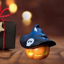樹脂製ハロウィンセンターピース - ミニカボチャと幽霊の像セット（不気味なテーブルデコレーション用）（家庭/オフィス向け） - 黄色 - チェックする 5