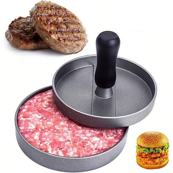 Burger Presse mit antihaftbeschichteter Hamburger-Patty-Formung mit Wachspapier, Aluminium-Burgerhersteller als Küchen-BBQ-Grill-Werkzeug