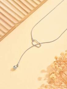 1pc European & American Style Simple Round Bead Gold Necklace