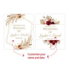 30 Stück individuell gestaltete Hochzeit Weinflaschenetiketten - personalisierte Hochzeitspaar Name & Datum Flaschenetiketten für Braut und Bräutigam, Hochzeitsfeier Dekorationen, perfekt für Taufe, Hochzeitsfeierlichkeiten, Schulmaterial, Schulanfang