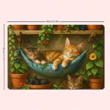 1/4 Stück Bequemes Badezimmer-Set im Katzenmotiv, bestehend aus Duschvorhang, Badematte, U-förmiger Toilettenvorlage, Toilettendeckel-Abdeckung, wasserdichter Duschvorhang, dekorativer Vorhang, moderne Badezimmer-Teilungsvorhang, ohne Bohren, aus Polyester, maschinenwäschbar, Schulanfang