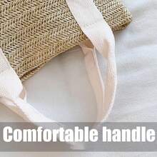 Hand-Held Straw Bag New Summer Beach Bag Beach Vacation - White - View 3