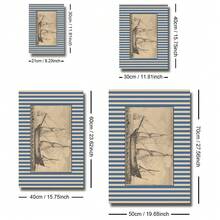 1pc Framed/Unframed Blue Striped Antique Boat Vintage Wall Art Poster Canvas Print Retro Sailboat Nautical Kids Room Decor Nursery Painting For Apartment,Living Room,Bedroom,Modern Home Decoration - Multicolor - View 7