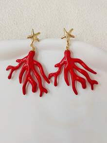 镀金海星螺旋形耳环 女士夏季海滩饰品 - starfish spiral earring - 查看 10