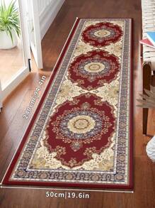 1 Piece Bohemian Style Red Crystal Velvet Rug, 850g/㎡ 0.8cm Thick, Rectangular, Non-Slip & Washable, Decorative Carpet For Living Room, Kitchen, Dining Room, Office, All Seasons