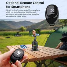 AI Smartphone Gimbal Stabilizer, 360° Auto Face Tracking Desktop Follow Tripod Stand, Suitable For Camera, Action Camera, With Remote Control And Dual Fill Lights - Black - View 8