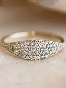 1pc Minimalist Full Cubic Zirconia Ring, 925 Sterling Silver, Simple Design, Suitable For Daily Wear, The Best Choice For Gift-Giving - Minimalist Full Zirconium Ring - View 4