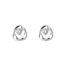 1 pereche de cercei stud din argint sterlin S925 cu zirconiu, piatră lunară, pene, stea, iris, cercei eleganți și versatili în stil casual, cadou de Ziua Îndrăgostiților cu cutie cadou delicată