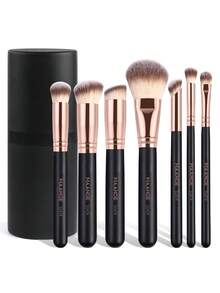 MAANGE 4/5/7件套专业化妆刷套装,带纸盒/收纳盒,包含粉扑、眼影刷、散粉刷、粉底刷、修容刷、遮瑕刷、眼影刷和晕染刷。刷毛柔软,便携易用,是旅行的理想之选,也是送给女性和女孩的绝佳礼物。该套装包含多种化妆刷,是一套完整的化妆刷套装,也是一份精美的化妆礼品套装。 - 黑色 - 查看 14