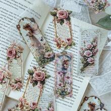 1 Pack 15 Pcs Vintage Style Flowers And Elves Theme Long Strip Stickers Personalized Journaling DIY Collage Card Material Handmade Hand Account Art Notebooks Office & School Supplies School Supplies, Back To School