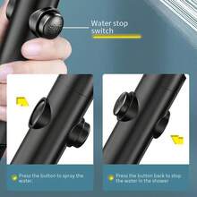 高压手持花洒，5 种喷水模式，ABS 树脂壁挂式浴室花洒 - 圆形设计，安装方便，淋浴配件，风格简约，结构坚固，适合公寓生活