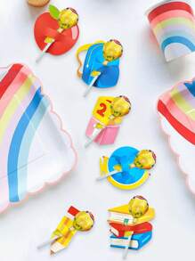 48Pcs Candy Holder Cards Pencel Apple Paper Cards For Lollipop Decorations, First Day Of School Party Supplies,Welcome Back To School Decoration, Teachers Party Favors