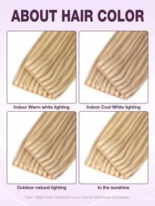 PU Clip-In Hair Extensions, Human Hair, Remy Hair Extensions, Highlight Straight Hair, Invisible Human Hair Topper, PU Clip-In Hair Extensions, Women Hair Extensions - S18/613 - View 8