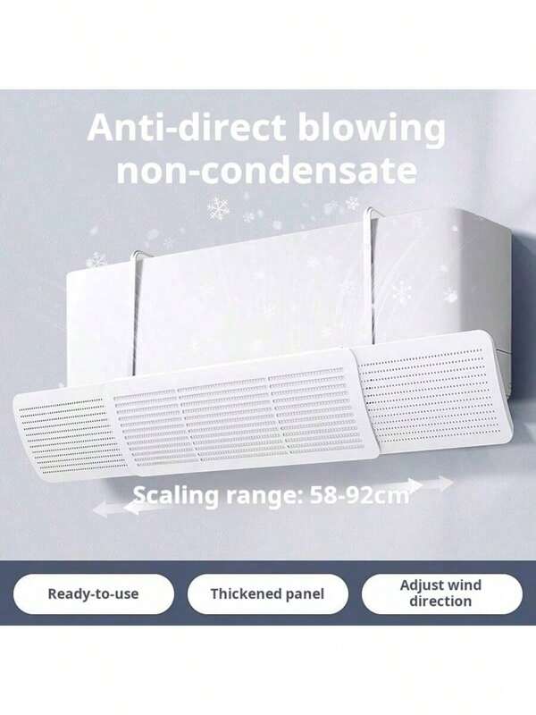 1/2pcs Universal Air Conditioner Directional Air Deflector, Air Flow Guiding Board, No Drilling Required Wall-Mounted Easy Installation, Suitable For Home, Bedroom, Dorm, Office