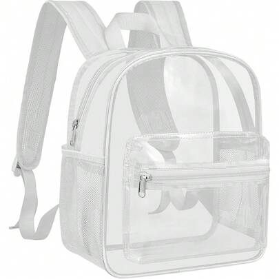 Local Delivery--  Clear Backpack For Stadium Events, 12x11x5 Inches Small Clear Backpack For Concert Festival Sports Outdoor - Black