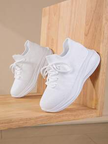 Neue bequeme & weiche rutschfeste leichtgewichtige flexible Sohle Schnürsportschuhe aus Mesh für Kinder & Jugendliche, geeignet für Innen-/Außenbereich Laufen und Gehen