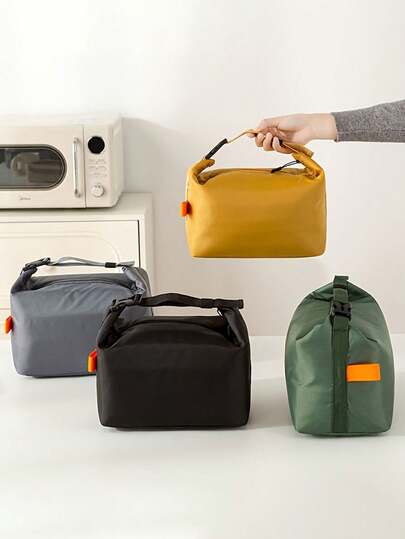 1pc Fashionable Minimalist Insulated Lunch Bag, Large Capacity Portable Lunch Box, Suitable For Office Workers, Students, Outdoor Camping, Picnic, Kitchen Food Storage, Office Lunch Storage, And School Lunch Storage. Essential Summer Outdoor And Back-To-School Item, Can Be Used As School Lunch Bag, Women's Insulated Bag, Picnic Accessories, And School Supplies.