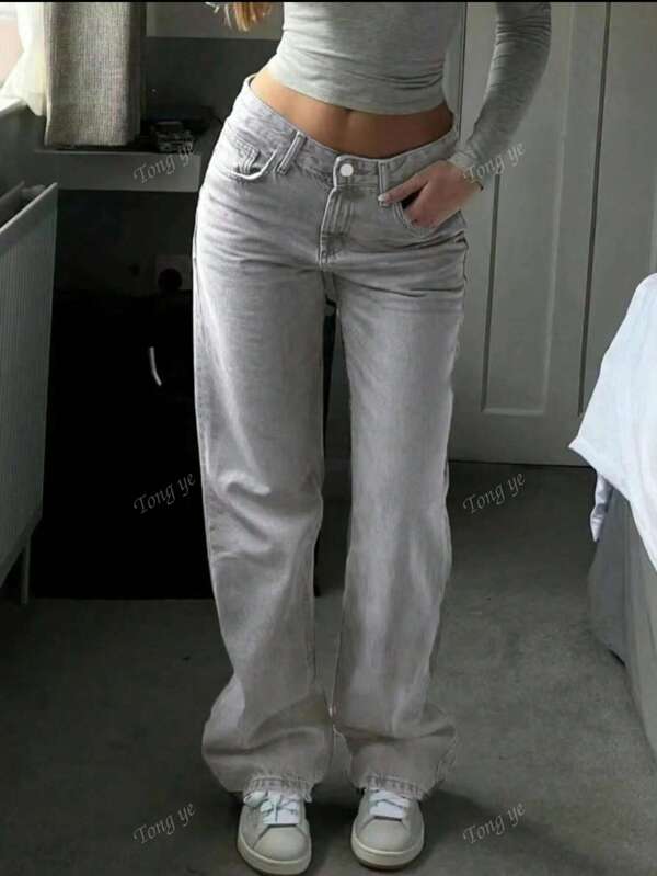 Jeans cómodos y casuales para mujer, jeans de mezclilla elegantes, jeans de moda versátiles para damas