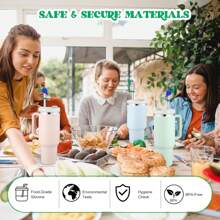 Straw Toppers For  Cup, Cute Straw Cover Cap Compatible With 20 30 40 Oz Tumbler And Water Bottles, 6 8 10mm Straws Accessories, 2Pcs Silicone Rose Flower For Women Girls Friends Gift (Pink)