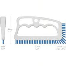 Fuginator - cepillo para polvo de limpieza para azulejos y lechada: cepillo para polvo de limpieza de cerdas de nailon rígido, limpiador de tina y ducha para juntas de piso y costuras de azulejos, - Blanco/Azul - Ver 4