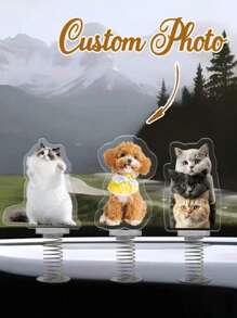 1pc Personalized Car Decor Acrylic Pet, Creative & Unique Decor, Acrylic Decoration With Photo, Cute Photo Gift DIY For Boyfriend/Girlfriend, Pet Gift, Holiday Gift, Birthday, Anniversary, Father's/Mother's Day, Couple Gift, One-Of-A-Kind Gift For Her/Him