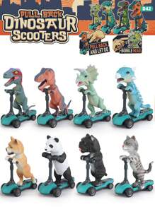 Jouets de dinosaures, jouets de voitures et de scooters de dinosaures pour garçons et filles. Voitures à rappel. Mini scooters à rouler avec le doigt. Tyrannosaurus, Ankylosaure, Vélociraptor, Tricératops jurassiques. Jouets de modèles de simulation, jouets de voitures d'animaux convenant pour l'intérieur et l'extérieur. Ensembles de cadeaux de dinosaures pour enfants. Cadeaux de fête de Noël, d'Halloween, d'anniversaire pour les enfants. Donner des cadeaux de vacances amusants et raffinés aux enfants.