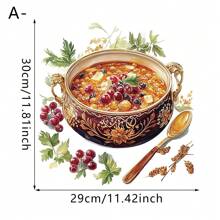 1 Piece, Kitchen Decoration Sticker, With Soup Pot Spices, Teapot Fruit Design, PVC Waterproof And Removable, Suitable For Kitchen, Dining Room, Cabinet Stickers Kitchen Accessories Kitchen Items Wall Paper Wallpaper Wall Decor Wall Stickers Wall Sticker