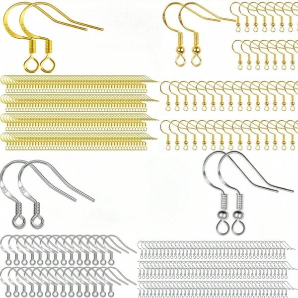 Gold Fish Hook Earring - 20pieces/10 Pairs 18K Gold Low Allergy Ear Wire Fish For Jewelry Accessory