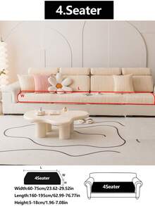 1件装弹力沙发套，防滑全覆盖沙发座套，四季皆宜，加厚面料，可机洗，防尘，宠物友好，米色，适用于卧室、办公室、客厅组合式沙发以及L型沙发和1/2/3/4座沙发套 - 米色 - 查看 19