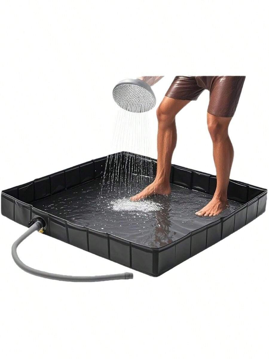 Camping Shower Base Outdoor Tent Shower Tray For RV Outdoor Camping Shower Hot - Negro - Ver 1