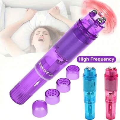 LANSKLBD Mini vibratore con 4 teste massaggianti, stimolatore del punto G e del clitoride, dilatatore, buon massaggiatore tascabile, prodotto per adulti, accessorio sessuale per donne