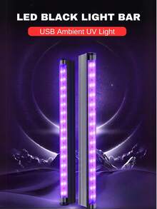 ONELEDWANGRX 2 件套荧光 LED 灯条装饰,夜光派对灯,适用于生日迪斯科主题派对酒吧装饰家居装饰发光派对圣诞用品和装饰品,用于万圣节、圣诞节、嘉年华、生日派对等节日 - 紫光 - 查看 10